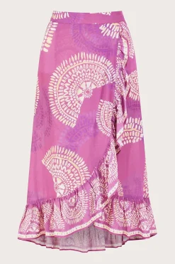 Printed Mock Wrap Skirt
