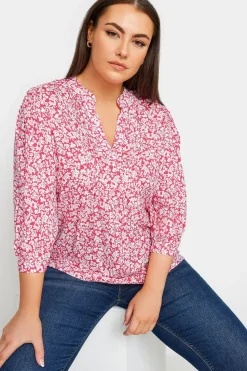 Printed Pintuck Blouse