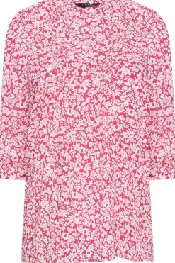 Printed Pintuck Blouse