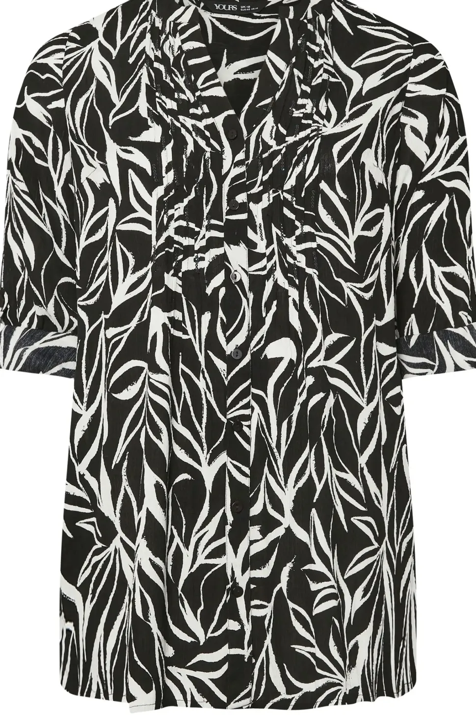 Printed Pintuck Blouse