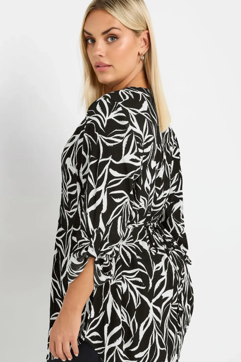Printed Pintuck Blouse