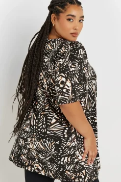 Printed Pleat Front Swing Top