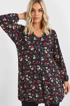 Printed Pleat Front Top