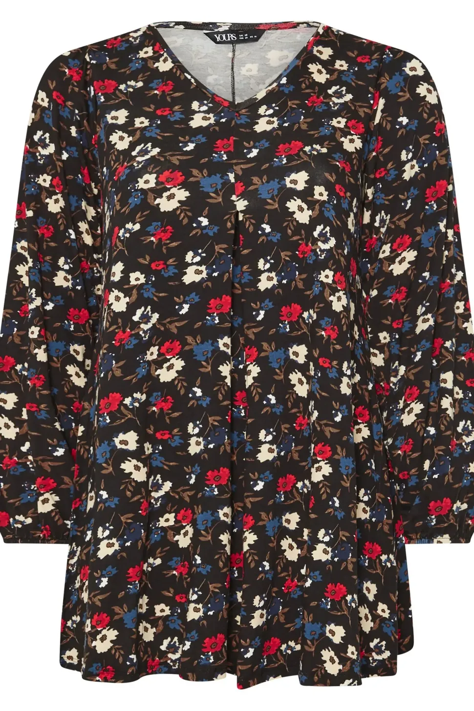 Printed Pleat Front Top