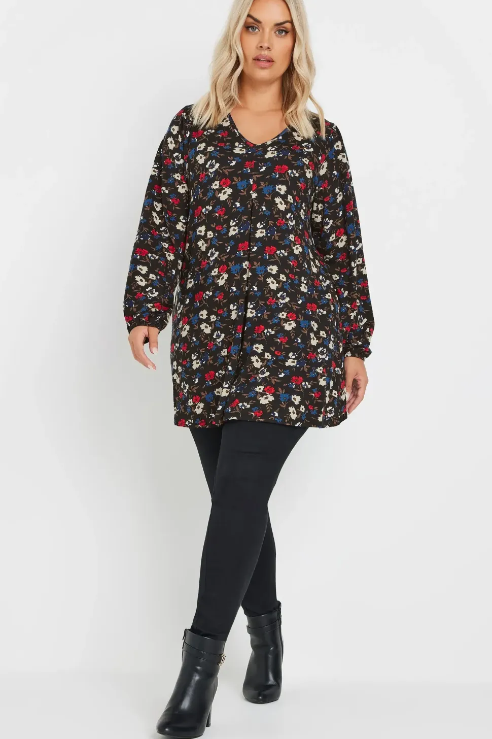 Printed Pleat Front Top