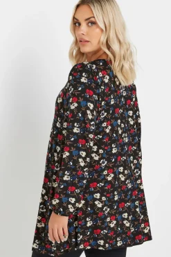 Printed Pleat Front Top