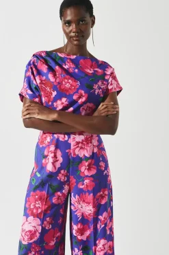 Printed Pleat Off The Shoulder Jumpsuit