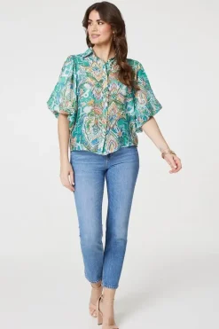 Printed Puff 1/2 Sleeve Shirt