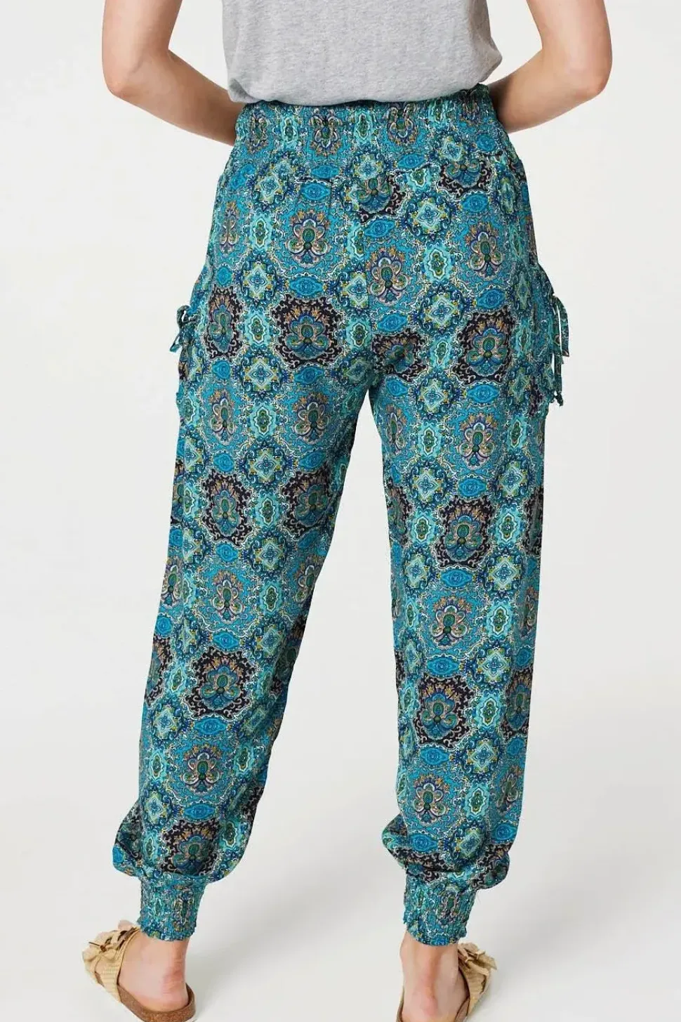 Printed Pull On Tapered Pants