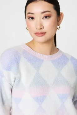 Printed Relaxed Fit Round Neck Jumper