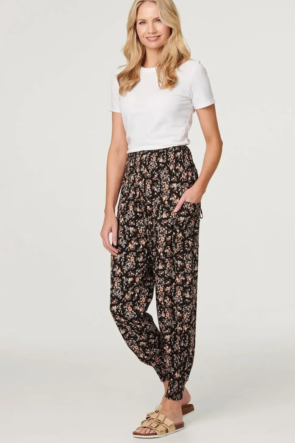 Printed Relaxed Tapered Harem Pants