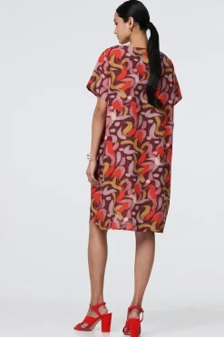Printed Round Neck Tunic Dress