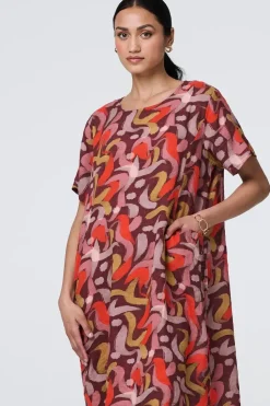 Printed Round Neck Tunic Dress