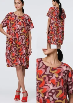Printed Round Neck Tunic Dress