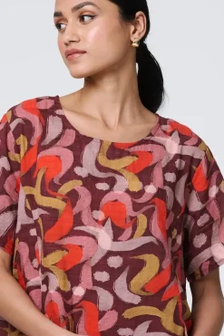 Printed Round Neck Tunic Dress