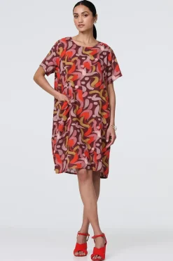 Printed Round Neck Tunic Dress