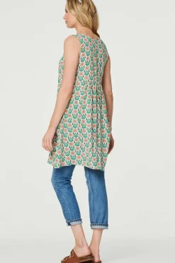 Printed Sleeveless Sun Dress