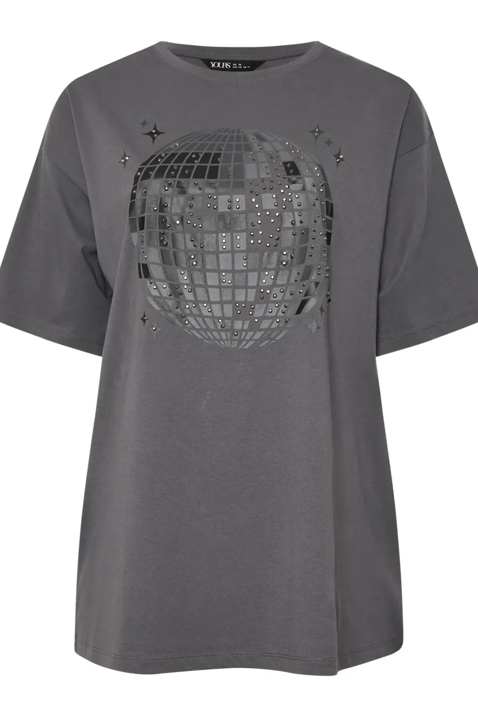 Printed Stud Embellished T-Shirt