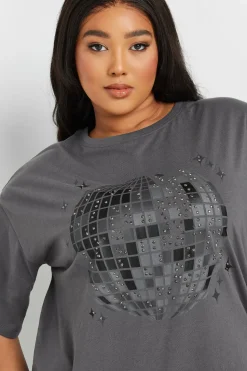Printed Stud Embellished T-Shirt