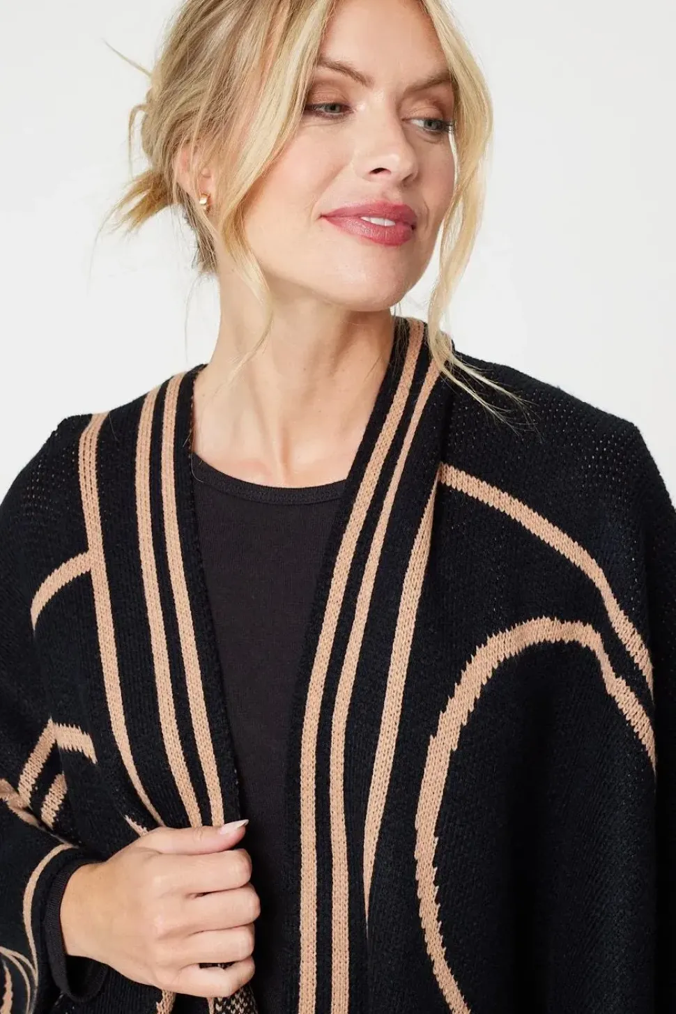 Printed Tassel Fringe Longline Poncho