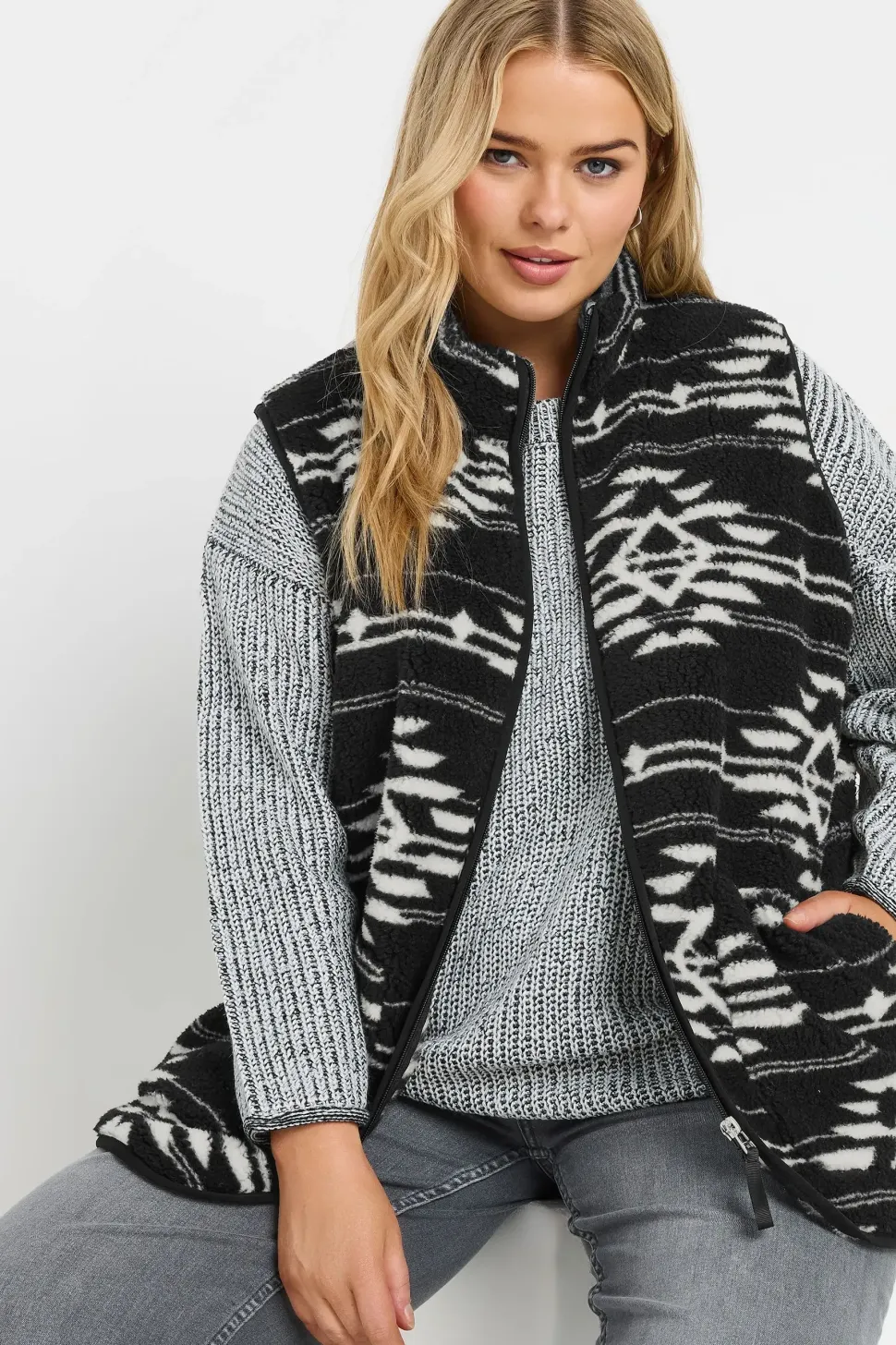 Printed Teddy Borg Gilet