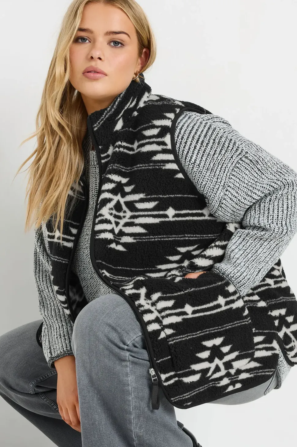 Printed Teddy Borg Gilet