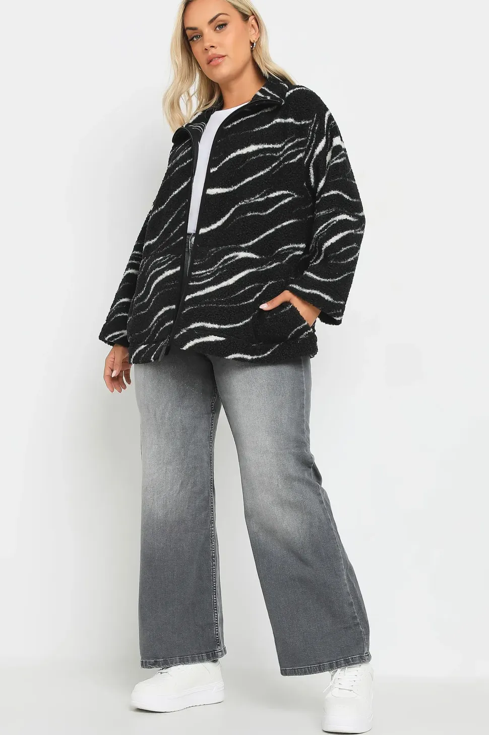 Printed Teddy Fleece Jacket