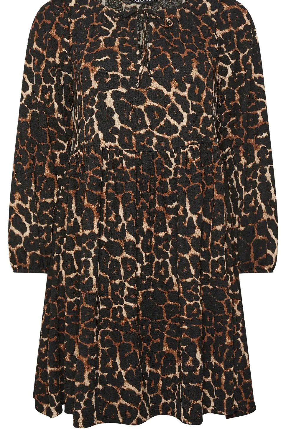 Printed Textured Tie Neck Dress