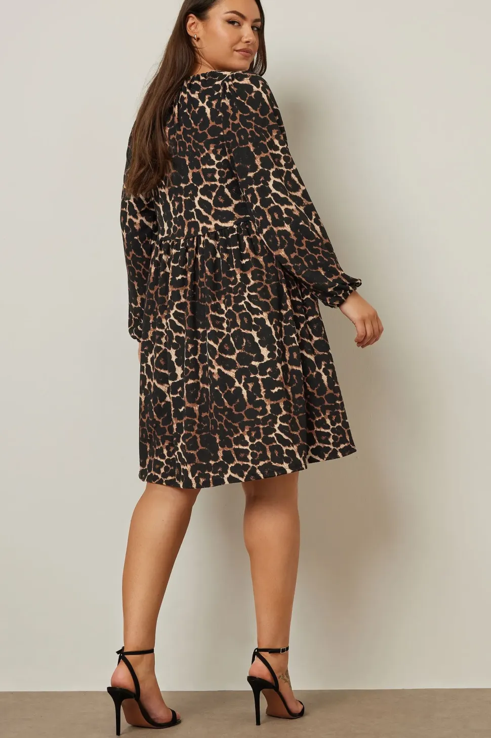 Printed Textured Tie Neck Dress