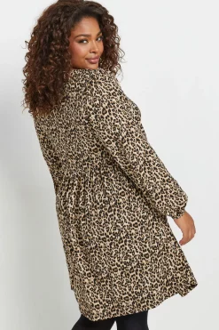 Printed Textured Tie Neck Dress