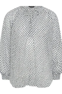 Printed Tie Neck Blouse