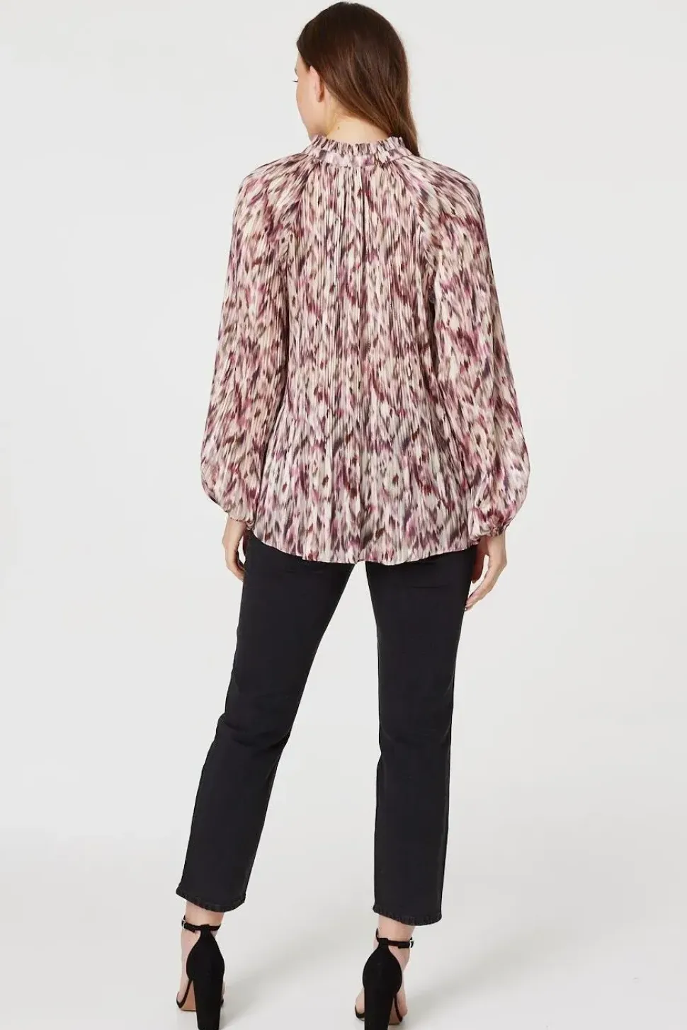 Printed Tie Neck Blouse