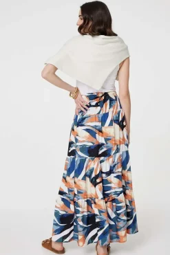 Printed Tiered High Waist Maxi Skirt