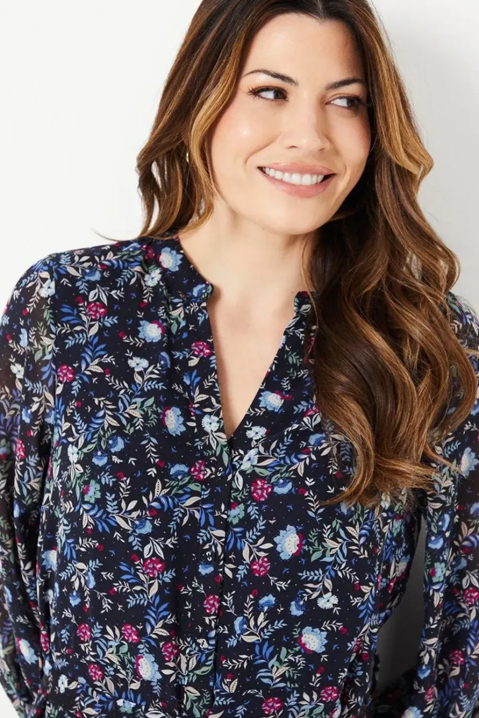 Printed Tier Seam Shirt Dress