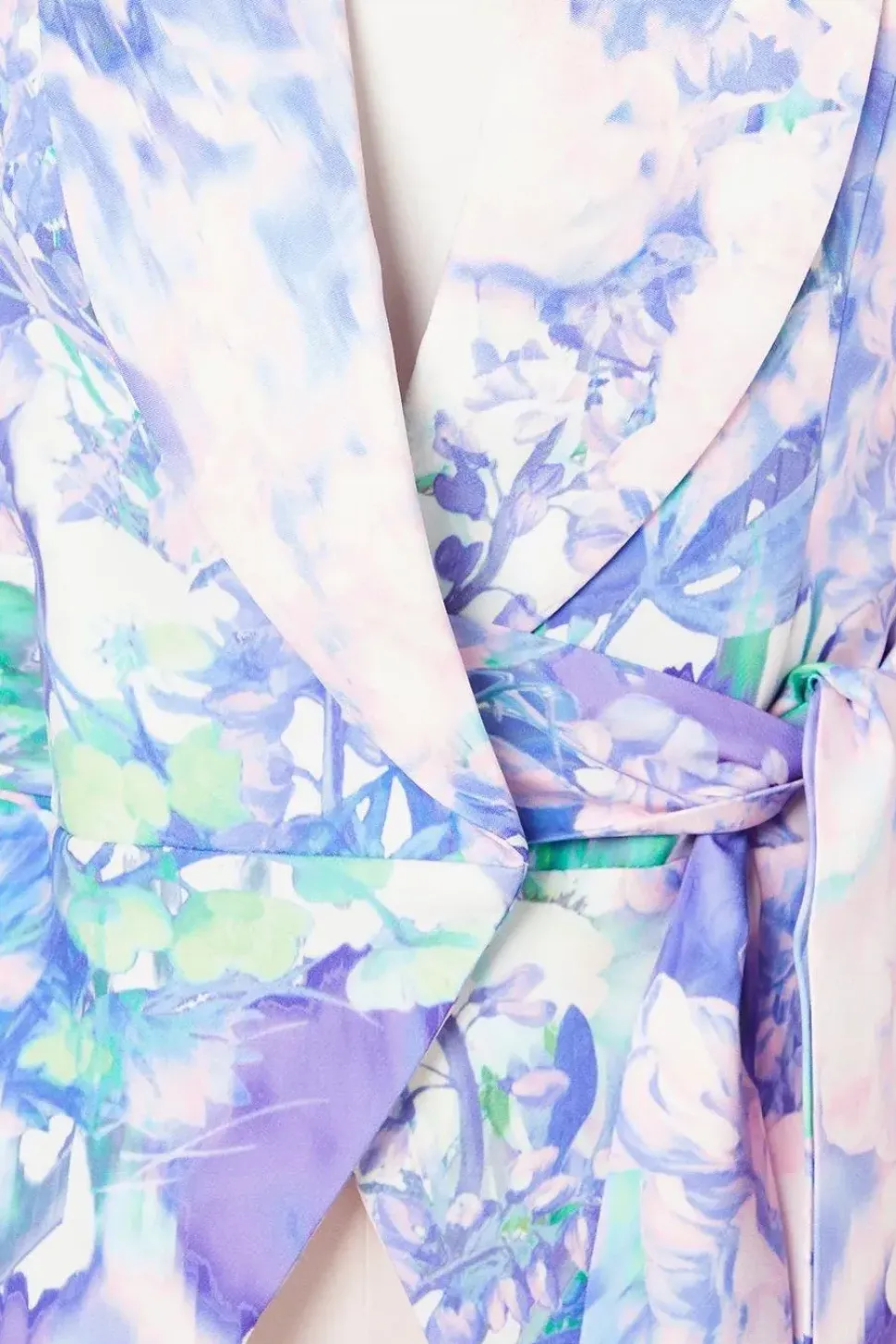 Printed Tie Waist Blazer