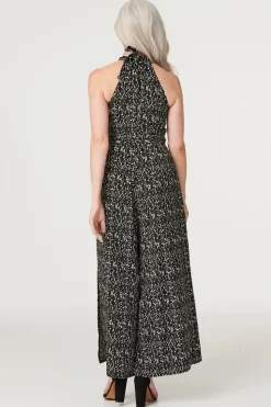 Printed Tie Waist Jumpsuit