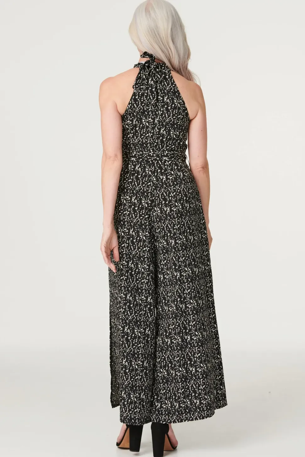 Printed Tie Waist Jumpsuit