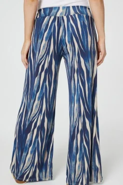 Printed Wide Leg Pull On Pants