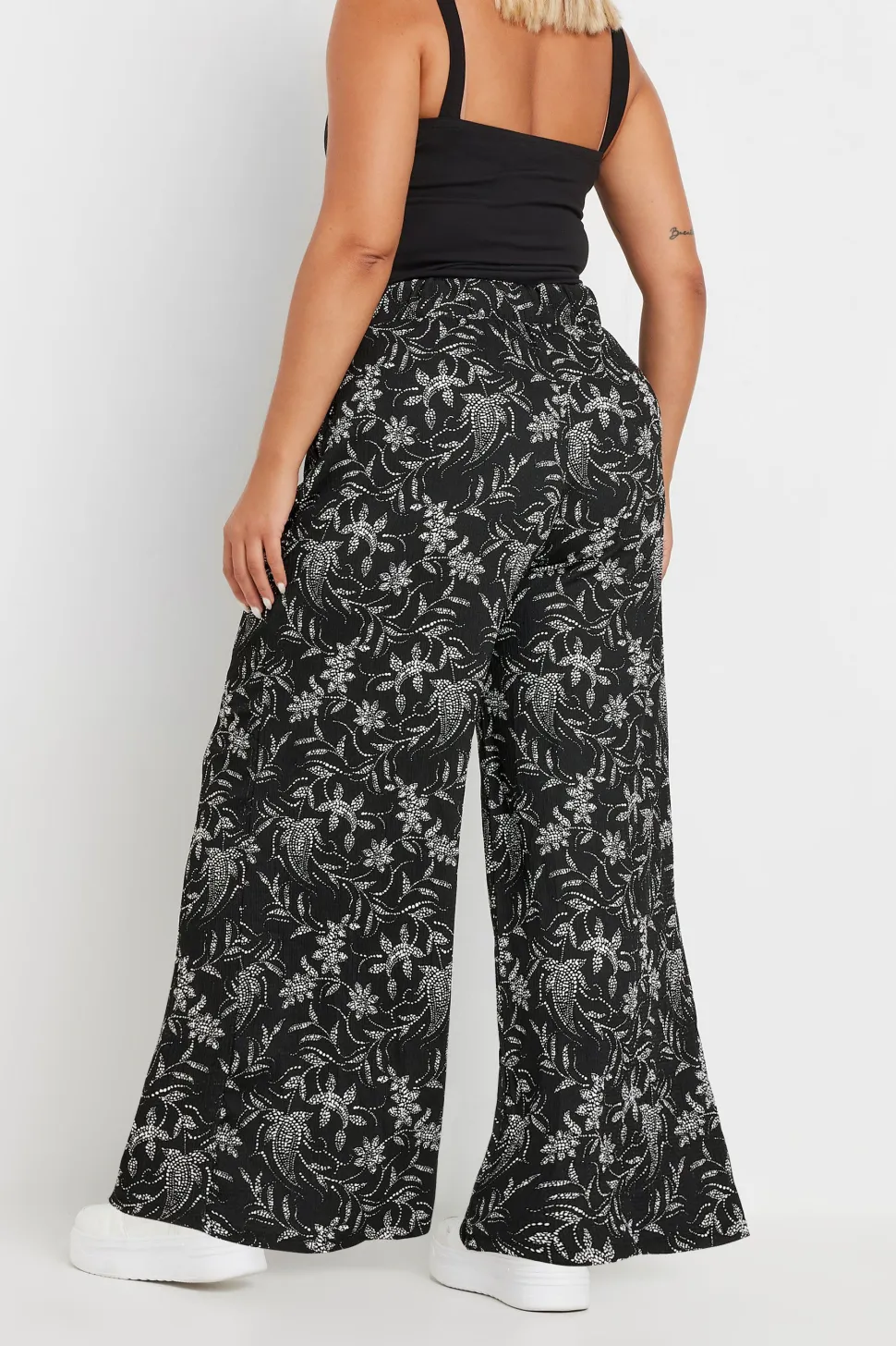 Printed Wide Leg Trousers