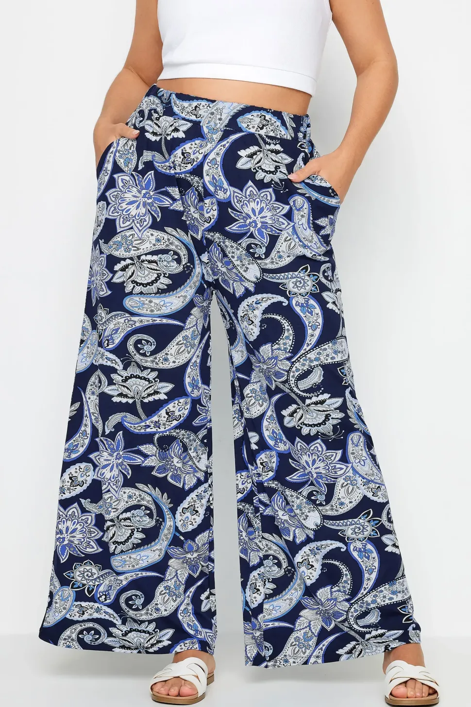 Printed Wide Leg Trousers