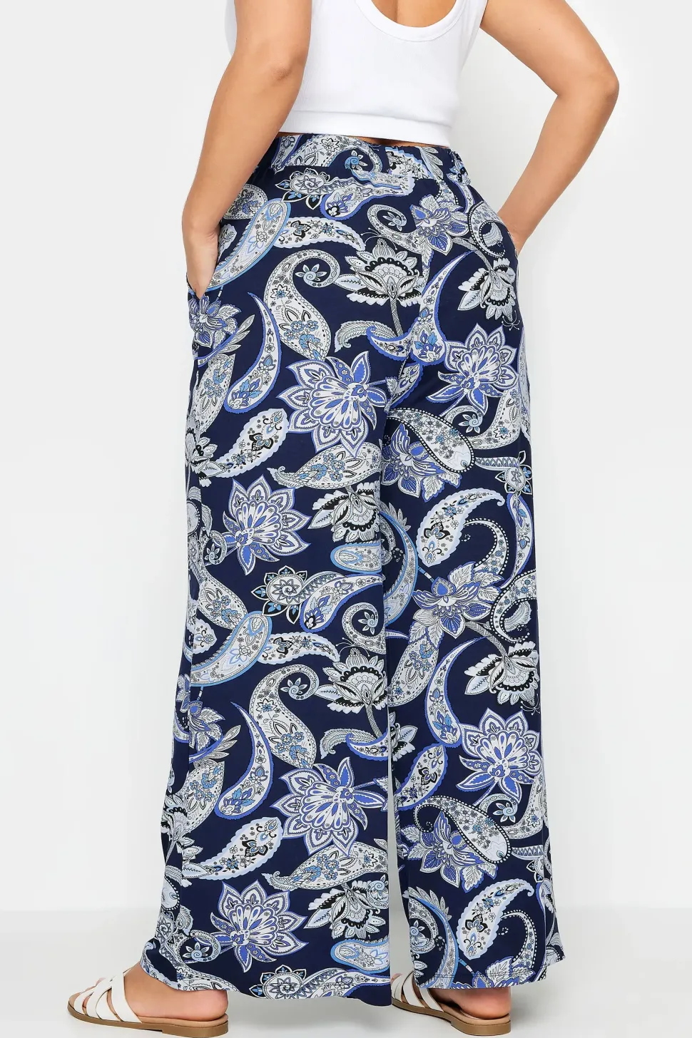 Printed Wide Leg Trousers