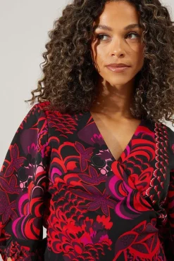 Printed Wrap Blouse