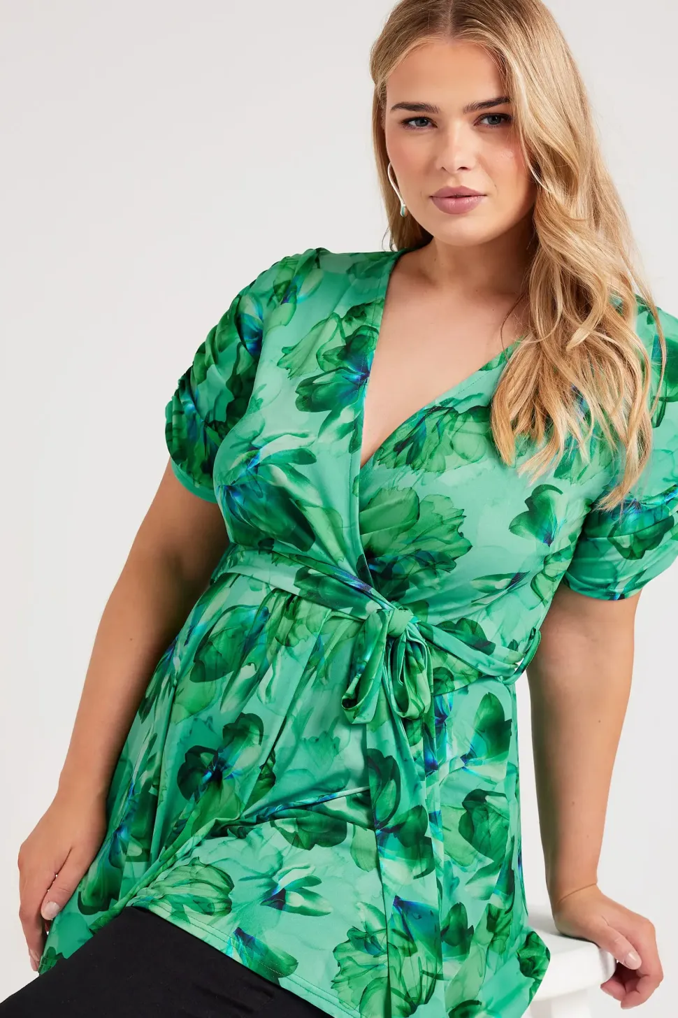 Printed Wrap Top