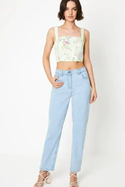 Print Ottoman Twill Corset Top