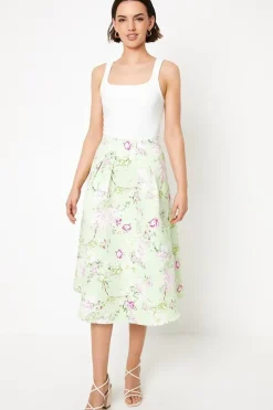 Print Ottoman Twill Maxi Skirt
