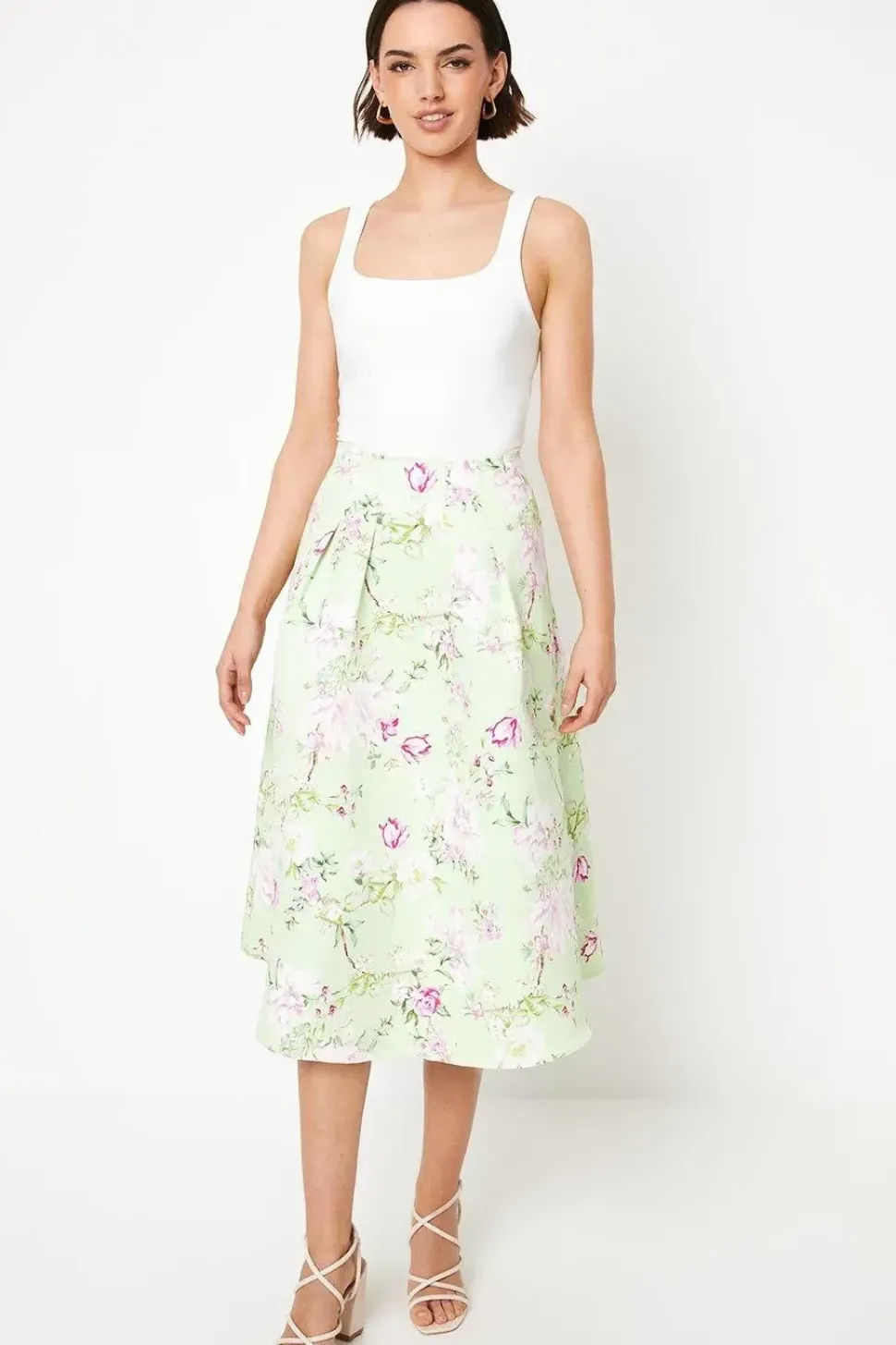 Print Ottoman Twill Maxi Skirt