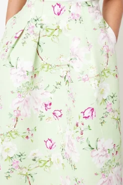 Print Ottoman Twill Maxi Skirt
