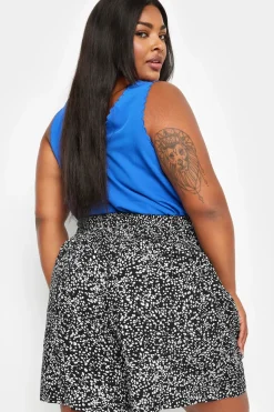 Print Shirred Shorts