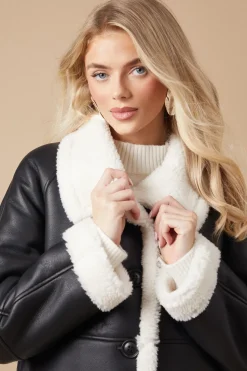 Pu Bonded Shearling Coat