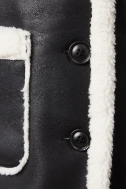 Pu Bonded Shearling Coat